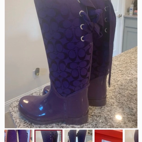 Coach Rain Boots back lace corset - Picture 2 of 6